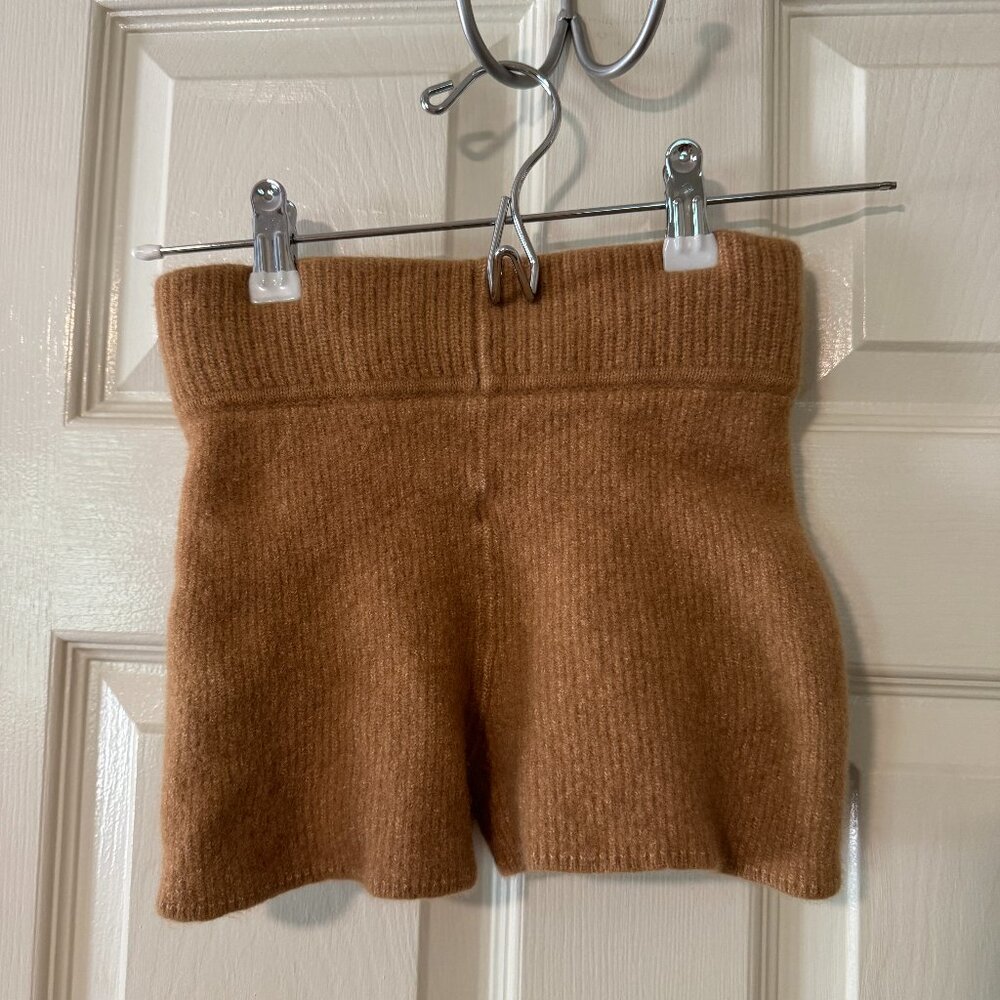 Everlane Camel Brown Wool Knit Shorts Size S